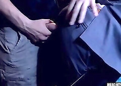 Muscle gay flip flop with facial