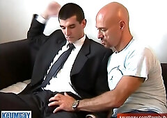 French gay-for-pay salesman gets blown by a dude in spite of him