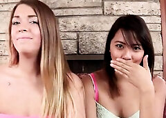 2 captivating teens getting large shlong for one as well as the other of 'em until they get their throat filled.