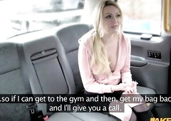 Fake Taxi - Full scene with breasty golden-haired English mother I'd like to fuck getting a creampie whilst still perspired from her gym workout
