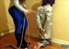 Spandex and hogtied (Amateur Femdom with Jade)