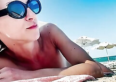 Relaxing at the nudist beach