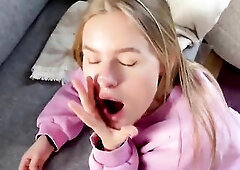 Cute Blond Gives Sloppy Oral sex and Takes Cum Load On Nice-looking Face