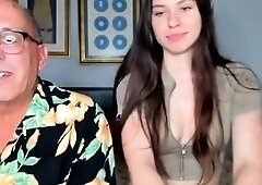 Busty young brunette live on webcam