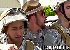 Army folks swap oral jobs before outdoor interracial