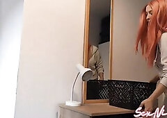 Step-Mama Caught me Stroking to Her whilst doing Chores