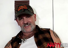 NASTYDADDY Mature Dad Dawg Drains And Spunks Solo