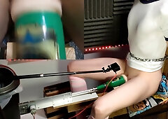 Femboy Struggles As They Get Pounded By Milking Machine!