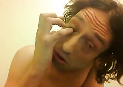 Topless Transgirl Touching Her Eyes