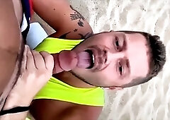 Cum-in-mouth, pornstar, public