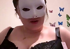 Hot brunette big boobs toying pink pussy