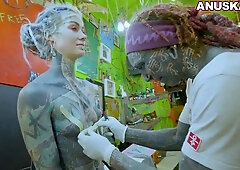Tattoo Model Anuskatzz Gets Nipple Piercings While Anal Fuck Hardcore Extreme Rough Sex Bdsm Fetish