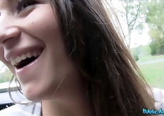 Public agent - adorable and innocent teen brunette gets screwed in a car