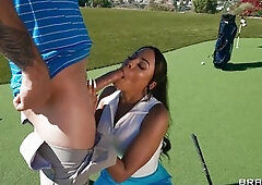 Busty Golfer Babe Gets Some Kinky Lessons
