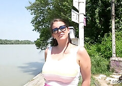 GERMAN SCOUT - BIG HANGING TITS TEEN ANISSA CHEAT BF AT OUTDOOR CASTING SEX - Anissa jolie