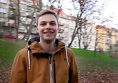 Soft blonde boy getting banged in the ass by a hard dick in POV