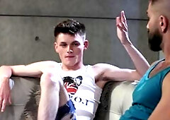 IconMale: Athletic Jake Nicola getting a facial indoor