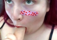 POV video of chubby trans babe getting drilled by a fucking machine