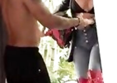 Brawny dude hires hot brunette hair for sex