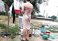 I am taking a shower