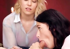 BEAUTIES.LOVE 2 curious beauties Asandra Dewy and Dakota Dove riding a large knob in this clip