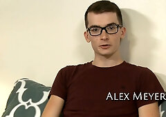 Alex pulls his yam-sized lump of dude-meat out of his cutoffs