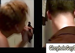 Dumb Straight guy tricked into blowjob at the gloryhole cumshot