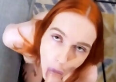 Busty platinum-blonde with yam-sized boobs gives a deep