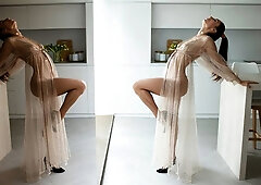 Passionate flexible babe CourtneyQ is touching herself on camera