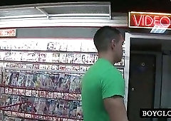 Horny guy gets shaft sucked on GH