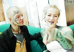 Tattooed Trans Angel Lesbo Play Snatch Licking and Toy