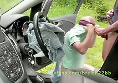Hot Car Fun With Two Guys
