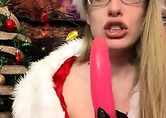 Christmas Dildo Blowjob ASMR- Karuna Satori