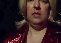 Poon on her bicycle in the dark