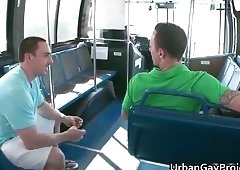 Dudes get picked up by a bus and get fucks and sucks