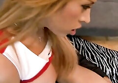 A festive Santa dives into a golden-haired girl's moist snatch, making her groan in ecstasy previous to a creamy finish on her bazookas.