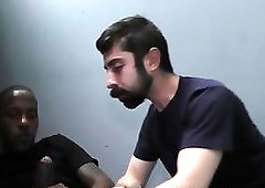 Hunks face drips bbc cum