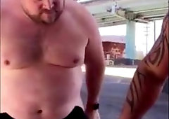 Master and his hubby after their workout in the parking lot. 2