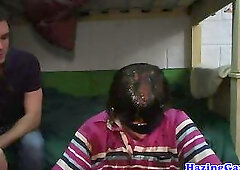 Straight college guy humiliated with blowbang