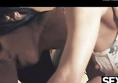 Pretty brunette hair lesbian babes finger and lick every other's juicy vagina