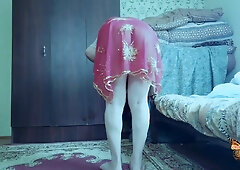 Warm Whit Crossdresser in Stomach Dancer Sundress Unexperienced Femboy Sissy T-Model