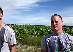 Gay soldier assfucked outdoors