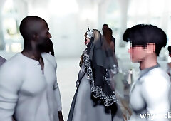 3D Super Cute Blonde Bride Cheating with BBC Before Her Wedding