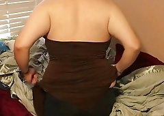 Horny obese shemale has a fetish for making homemade videos