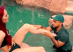 Hot shemale gets her slave boy