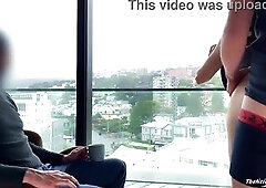 Consummate Booty Brunette hair Wife Bangs Ally To Get Preggo In Front Of Spouse