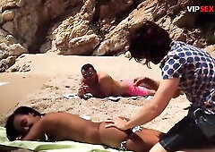 Tattooed Black Cutie Deepthroats Built Rod on Rocky Cliffs