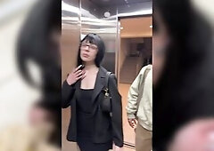 hot date sucks my cock in an elevator