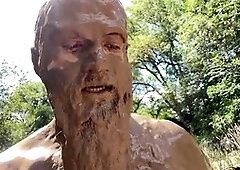 Hairy teddy Takenga Paru shows off his huge dick while getting off