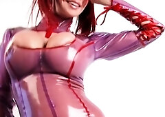 Big boobed Memphis masturbates in a bodystocking